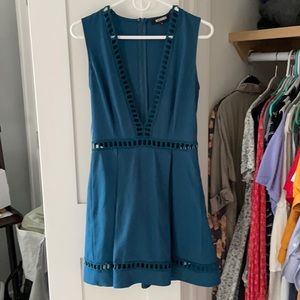 Super cute V neck fit and flare dress